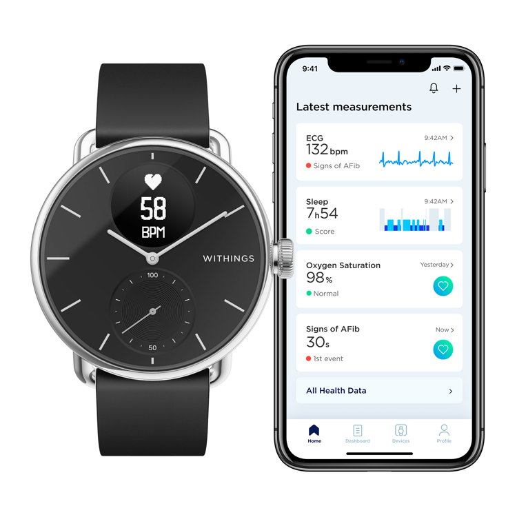Mynd Withings Scanwatch 38mm svart