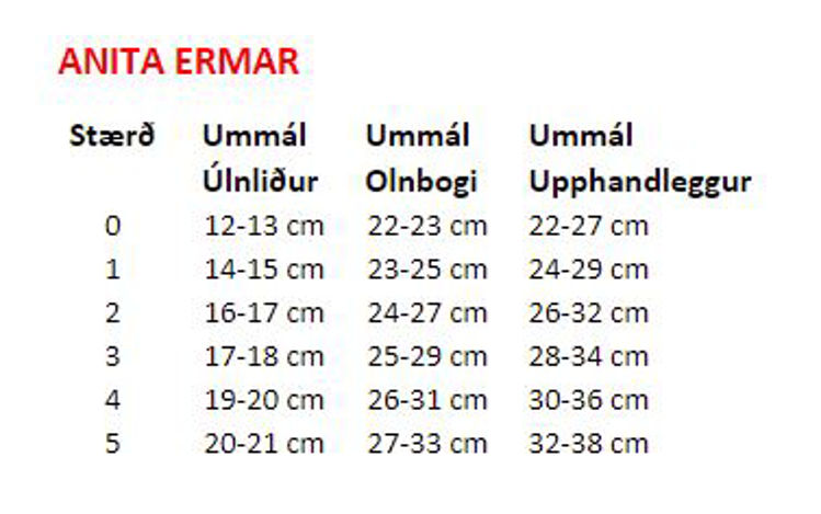 Mynd Anita Care 1115 Halifax þrýstingsermi -þumalgat