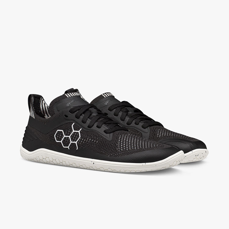 Mynd VivoBarefoot Geo Racer Knit dömu svartur