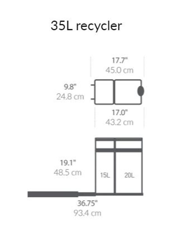 Mynd simplehuman 35L endurvinnslutunna