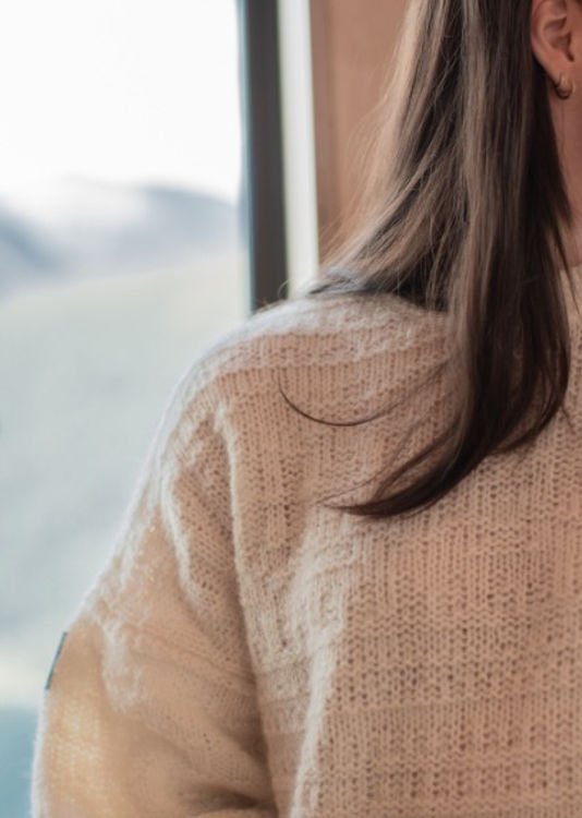 Mynd Tufte Dahlia merino ullarpeysa kvenna